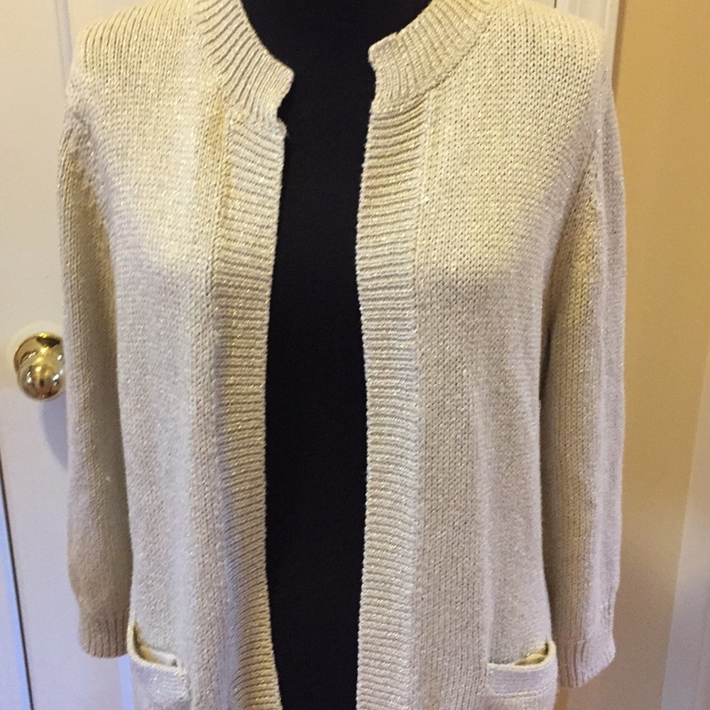 J. McLaughlin gold cardigan sweater M